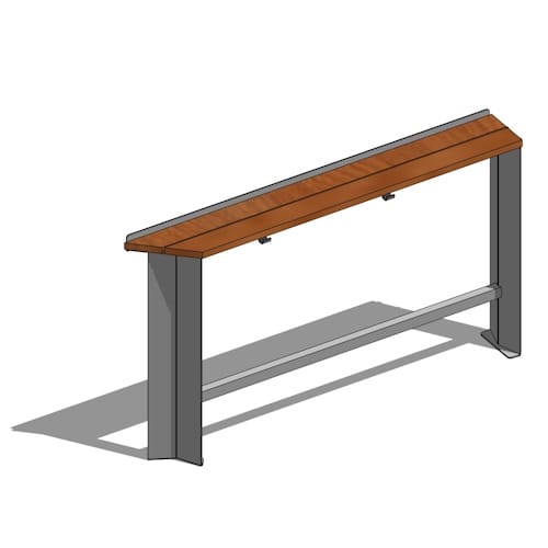 preview of Link Rail (Leaning, Inline, 45 Degree Right) with Long Side Backstop