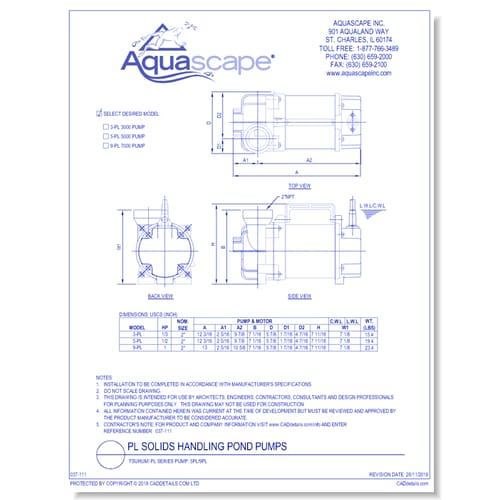 Tsurumi PL Series Pump: 5PL/9PL