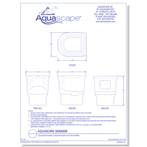 Aquascape Skimmer: Signature Series 400 Pond Skimmer