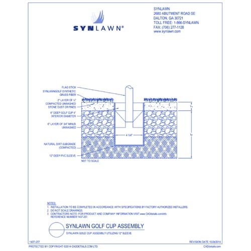 preview of SYNLawn® Golf Cup Assembly Utilizing 12 Inch Sleeve