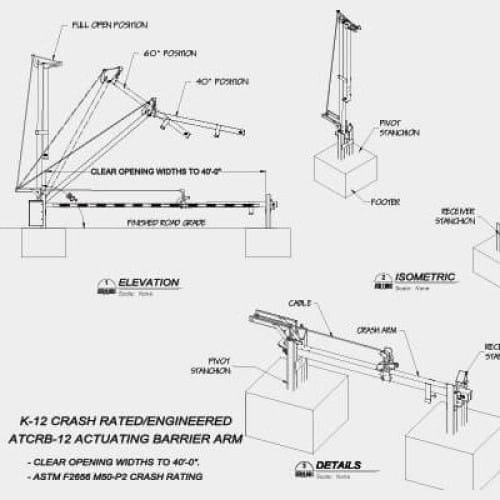 (K12) ATCRB-12 Crash Rated Articulating Barrier Arm & Hydraulic Operator System ASTM F2656 M50-P2/K12 preview 1