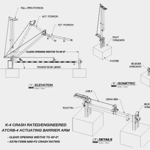 (K4) ATCRB-4 Crash Rated Articulating Barrier Arm & Hydraulic Operator System ASTM F2656 M30-P2/K4 preview 1