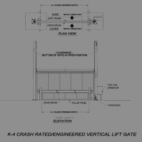 K4 Crash Rated Vertical Lift Gate and Operator System ASTM F2656 M30-P1/K4 preview 1