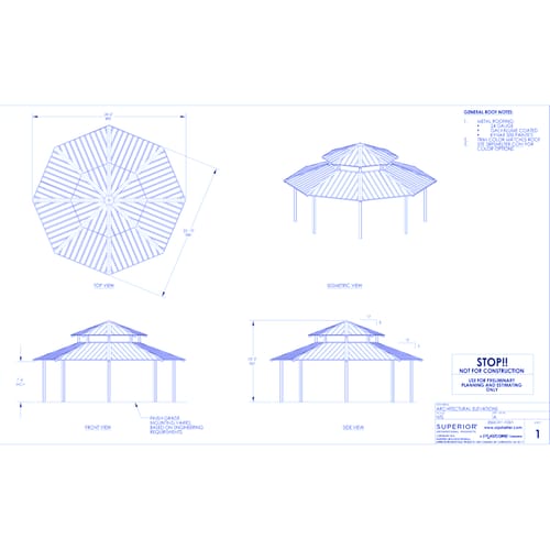 preview of 28' Duo-Top Octagonal Shelter