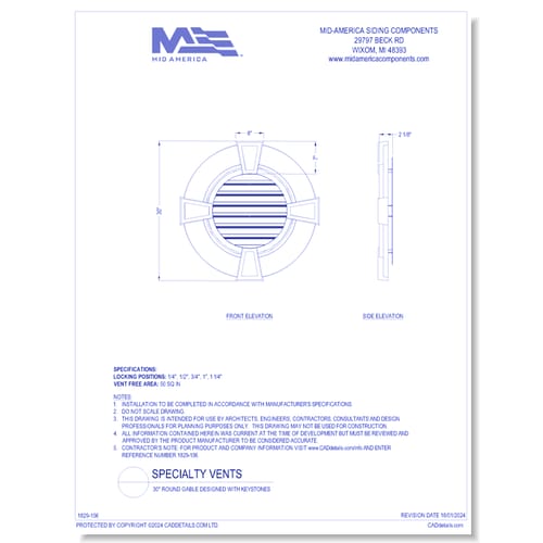preview of 30" Round with Keystones