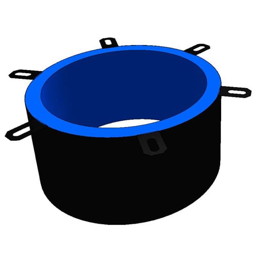 preview of BLU2 Wrap Strip Collar on 6" – 12" plastic pipes through floor