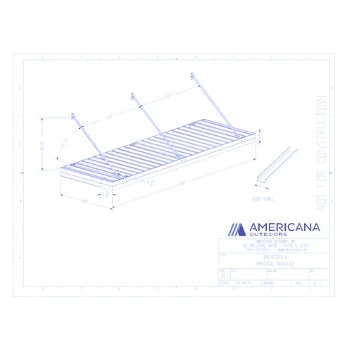 preview of Awning: Imperial Marquee Canopy 48" Projection, 144" Width, 6" Roof Panel