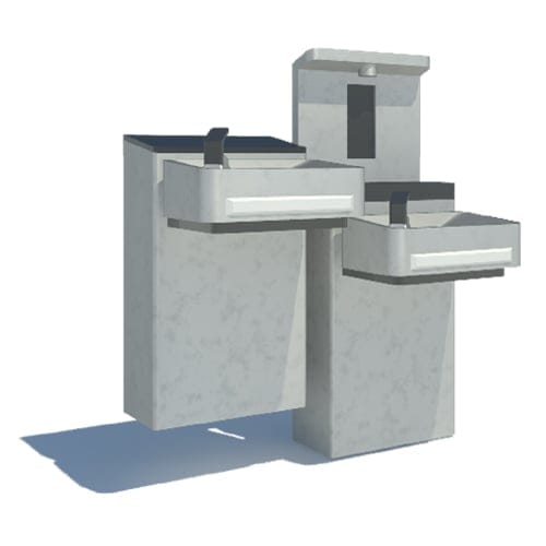 Model 1212S: Wall Mount Hi-Lo Indoor ADA Water Cooler with Bottle Filler