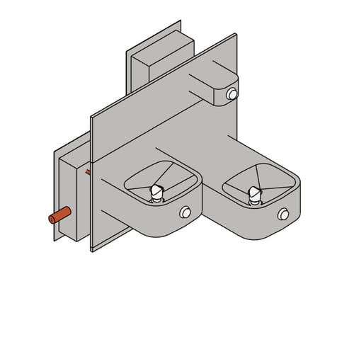 Model 1119FRP: ADA Outdoor Freeze-Resistant Vandal-Resistant Dual Drinking Fountain and Bottle Filler
