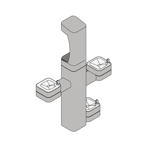 Model 3612: ADA Vandal-Resistant Outdoor Stainless Steel Bottle Filler and Drinking Fountain