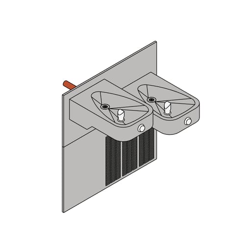 Model 1117P: ADA Low Profile Vandal-Resistant Dual Fountain and Bottle Filler Bundle