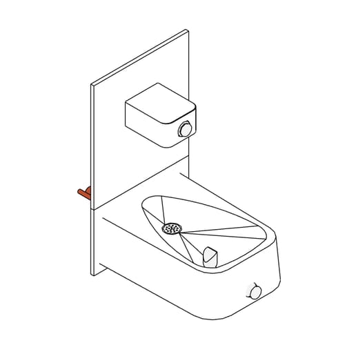 Model 1311P: ADA Vandal-Resistant White Enameled Iron Fountain and Bottle Filler Bundle