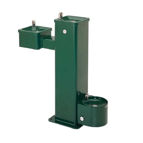 Model 3500D: ADA Outdoor Vandal-Resistant Stainless Steel Pedestal Fountain w/Pet Fountain preview 1