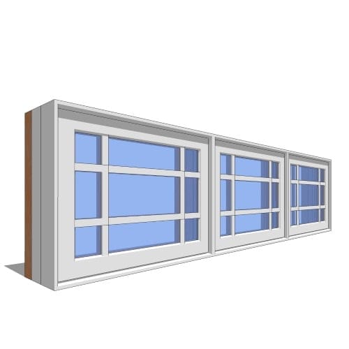 preview of Premium Series™ Window Revit Object: Casement Transom - 3 Wide