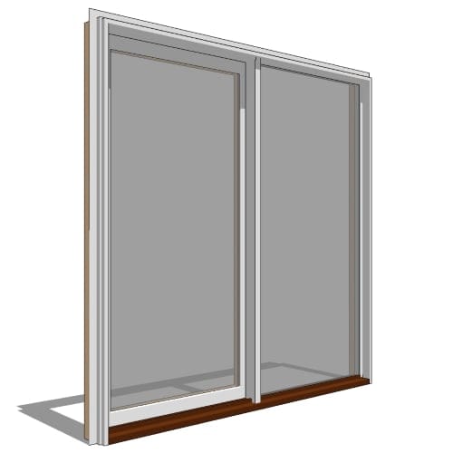Contemporary Collection™ Door Revit Object: Sliding 2 Panel with Direct Glazed Side Panel