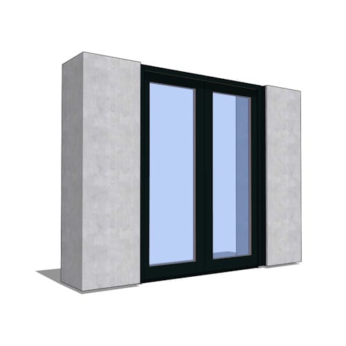 Premium Series ™ Door Revit Object: Multi-Slide Bi-Parting Pocket Door Single Track - T-Track Sill