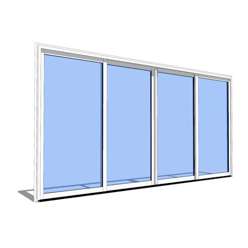 VUE Collection ™ Door Revit Object: Sliding Patio Door - 4 Panel