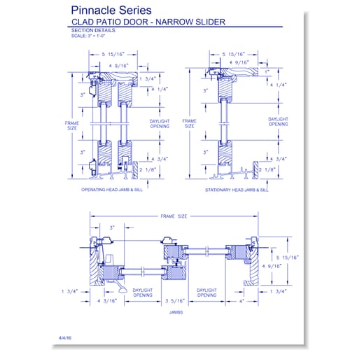 preview of Pinnacle Clad Sliding Patio Door: Section Details