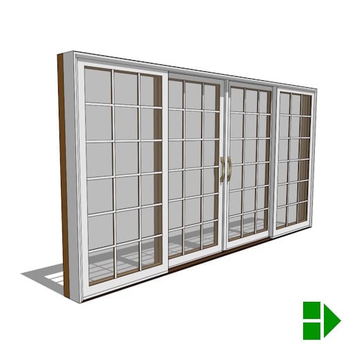 Lifestyle Triple-Pane Series: Sliding Door, 4 Panel