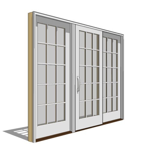 Architect Series, Traditional, Clad, Wood, Sliding Door, 3 Panel preview 1