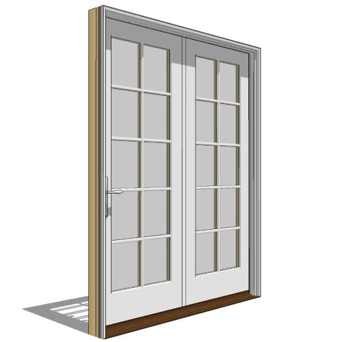 Architect Series, Traditional, Clad, Wood, In-Swing Door, French Double, Fixed, Active Units preview 1