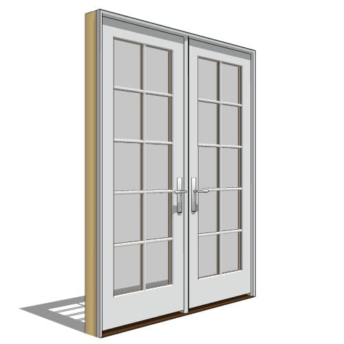 Pella Reserve, Clad, Wood, Out-Swing Door, French-Double, Active-Passive Units preview 1