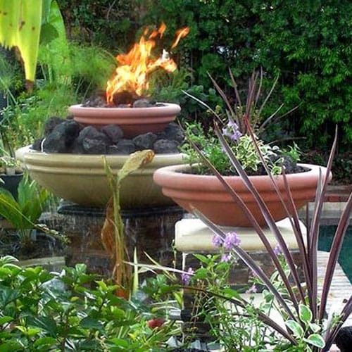 Meron Ribbed Double Fire Bowl / Water Bowl / Planter   preview 3