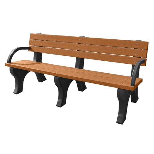 DOGIPARK® 6' Backed Poly Bench with Arms ( 7713-BC ) preview 1