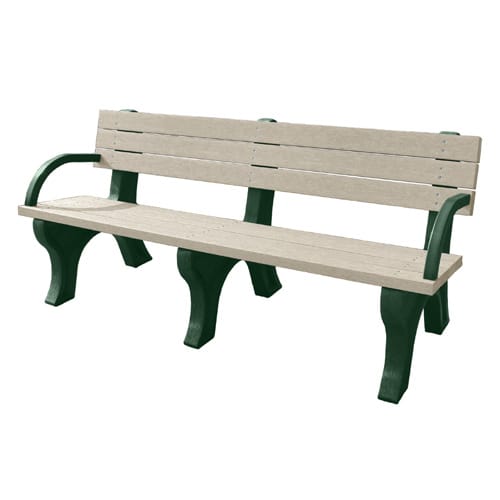 DOGIPARK® 6' Backed Poly Bench with Arms ( 7713-GS ) preview 1