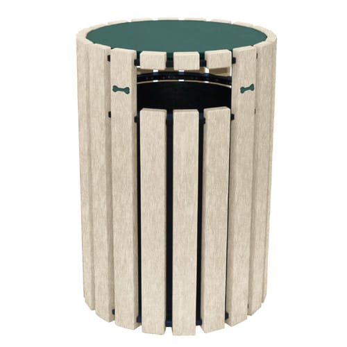 DOGIPARK® 33 Gallon Poly Trash Receptacle with Lid ( 7722-GS-BONES ) preview 1