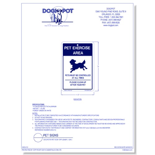 DOGIPOT® Pet Sign "Off Leash" ( 1204 ) 	
