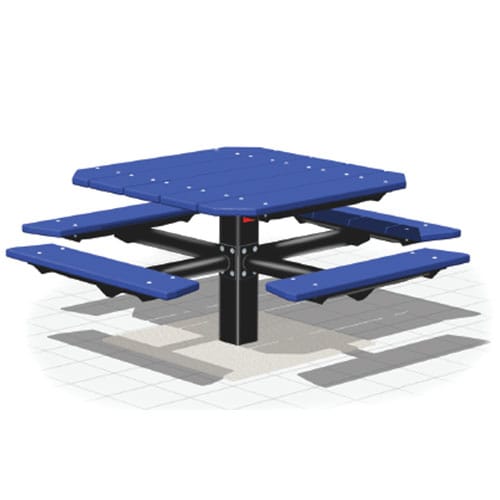 PQT Series: Pedestal Square Table w/ Recycled Plastic Top & Seats ( AI-1698 ) preview 1
