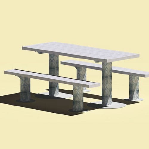 APT Series: Multi Pedestal Rectangular Table w/ Aluminum Top & Seats ( AI-1773 ) preview 1