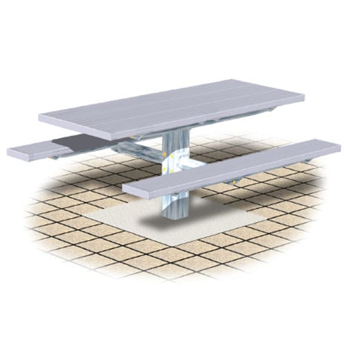 PT Series: Single Pedestal Rectangular Table w/ Aluminum Top & Seats ( AI-1711 ) preview 1