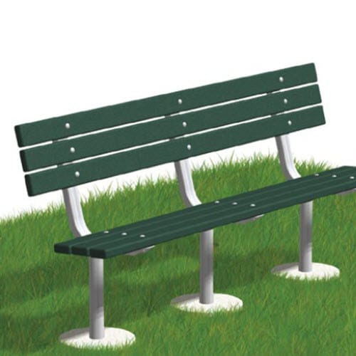 SCXB Series: Embedded Mount Bench w/ Recycled Plastic Back & Seat  preview 1