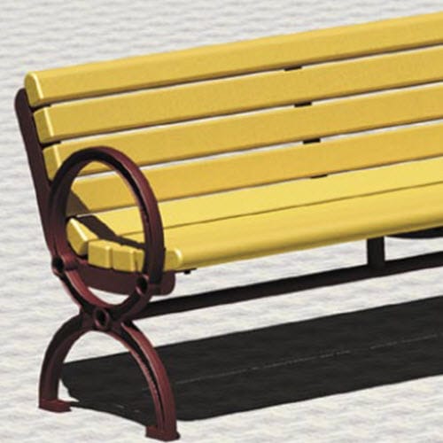 Gillette Series: Cast Iron Surface Mount Contour Bench w/ Recycled Plastic Seat preview 1
