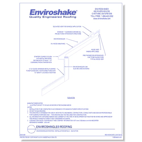 preview of Enviroshingle® Roofing: Installation Details -  Elevation