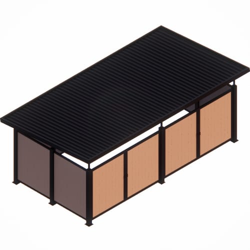 Covrit® Model 1122R - Double Roofed Dumpster Enclosure