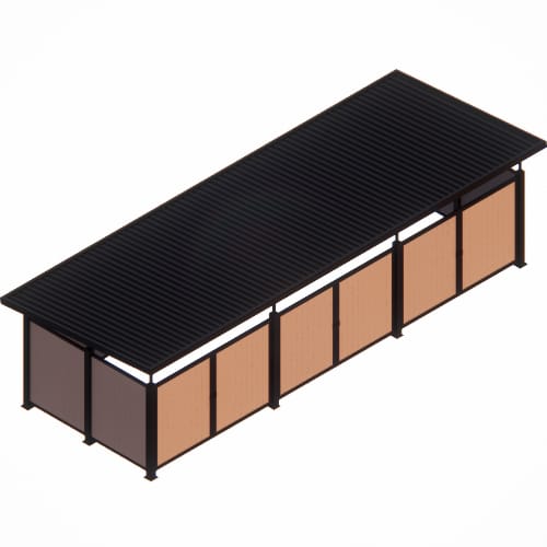 Covrit® Model 1133R - Triple Roofed Dumpster Enclosure