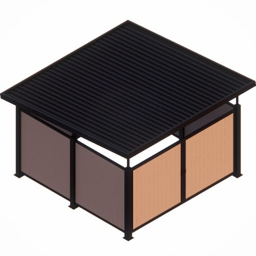 Covrit® Model 1313R - Single Roofed Dumpster Enclosure