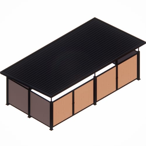Covrit® Model 1326R - Double Roofed Dumpster Enclosure
