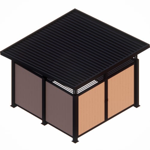 Covrit® Model 1111RT - Single Roofed Dumpster Enclosure with Transom