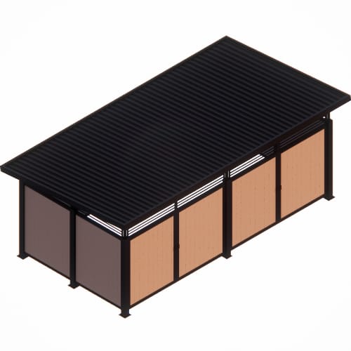 Covrit® Model 1122RT - Double Roofed Dumpster Enclosure with Transom