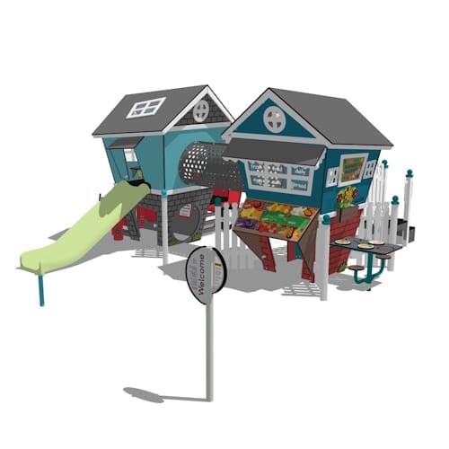 Smart Play® Design 6099 - Fire Station + Market Café