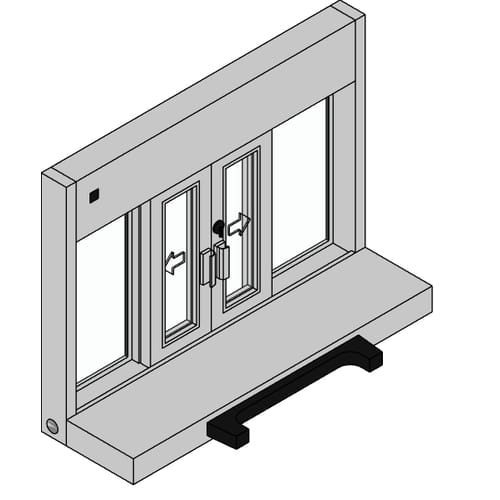 Bi-Parting Automatic Sliding Pass-Thru Window (FM-54E)