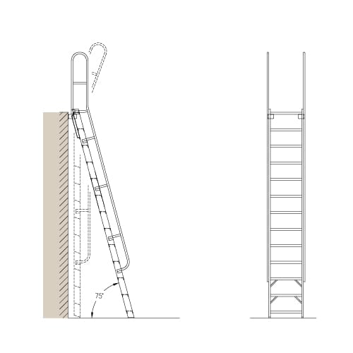 Mezzanine Access: MP75 – 75° Folding Ladder preview 1