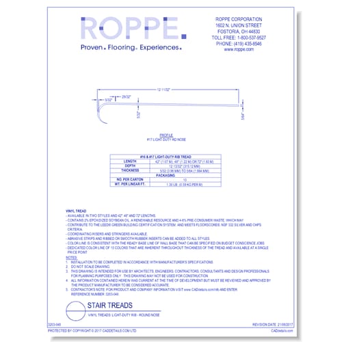 Vinyl Treads: Light-Duty Rib - Round Nose
