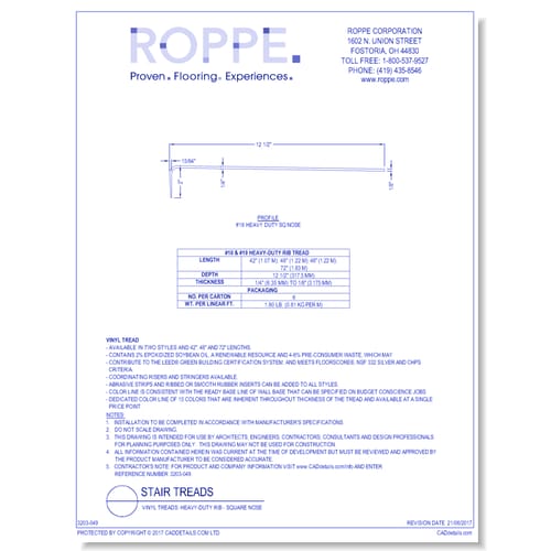 Vinyl Treads: Heavy-Duty Rib - Square Nose
