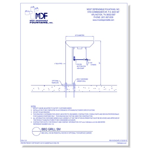 preview of ** BBQ Grill SM** Pedestal surface mount w/ Optional 4" SS Surface Carrier
