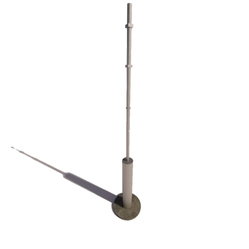 Safety Round Bollard w Sign System: 6"